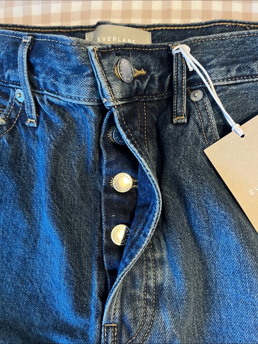 Everlane Dark Indigo Denim Cutoff Shorts - Picture 3 of 3